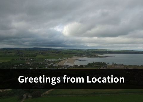 Scenic Coastal Village with Dramatic Sky Perfect for Tourism