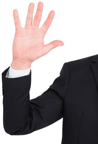 Transparent Raised Business Hand Wearing Dark Suit - Download Free Stock Videos Pikwizard.com