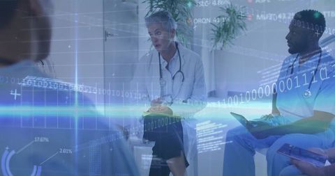 Healthcare Professionals Analyzing Patient Data During Meeting