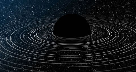 Abstract Cosmic Representation of Space with Rings - Download Free Stock Images Pikwizard.com