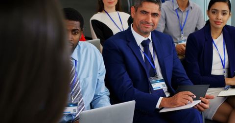 Diverse Business Professionals Attending Corporate Seminar - Download Free Stock Images Pikwizard.com