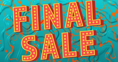 Bright final sale banner with retro dotted text