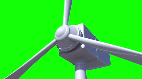 Animated Wind Turbine on Vibrant Green Background