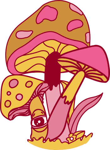 whimsical mushrooms with eye motif on transparent background - Download Free Stock Videos Pikwizard.com