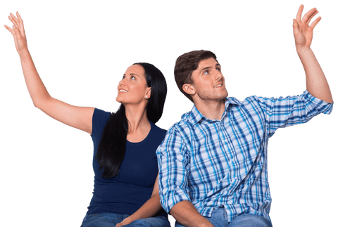 Transparent Image of Couple with Hands Raised Expressing Enthusiasm - Download Free Stock Videos Pikwizard.com