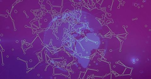 Digital world connectivity with network nodes and lines