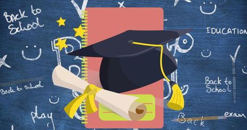 School Themed Icons and Symbols on Playful Chalkboard - Download Free Stock Images Pikwizard.com