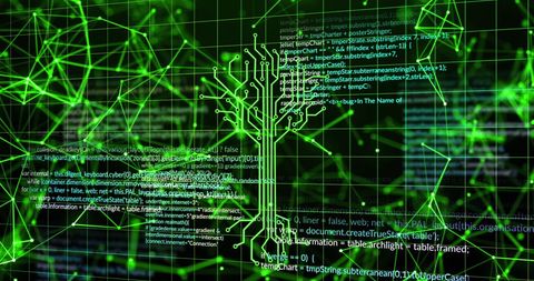 Green Circuitry and Code on Digital Interface - Download Free Stock Images Pikwizard.com