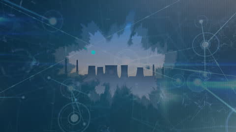 Digital Network Animation with Futuristic Global Technology Backdrop