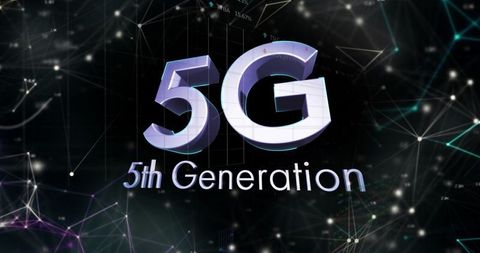 3D 5G Logo Over Digital Network Illustration