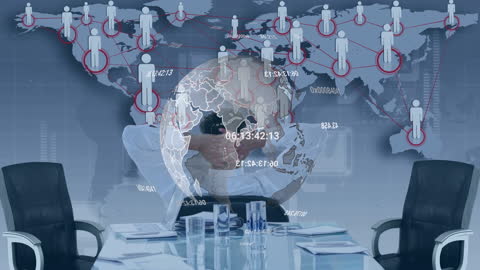 Global Business Networking Interface Concept with Businessman