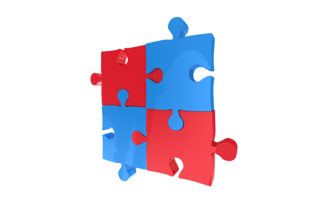 Transparent Red and Blue 3D Jigsaw Puzzle Pieces Interlocking - Download Free Stock Videos Pikwizard.com