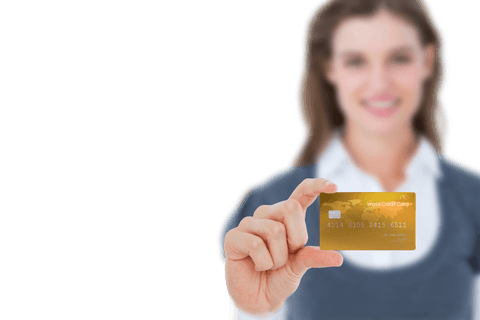 caucasian woman holding credit card on transparent background - Download Free Stock Videos Pikwizard.com