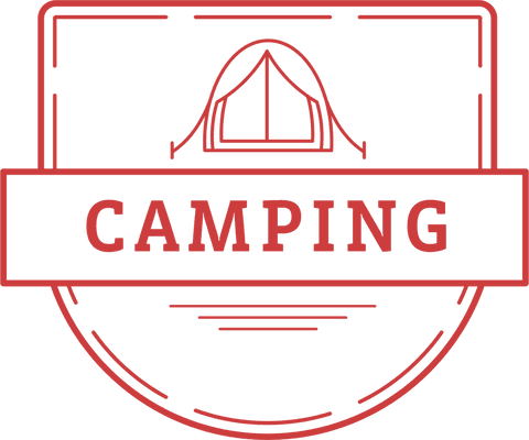 Red Camping Badge on Transparent Background Vector Illustration - Download Free Stock Videos Pikwizard.com