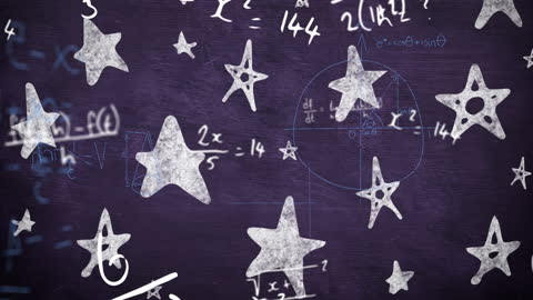 Educational Concepts with Star Icons on Chalkboard