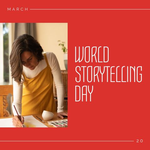 home painting on world storytelling day celebration - Download Free Stock Templates Pikwizard.com