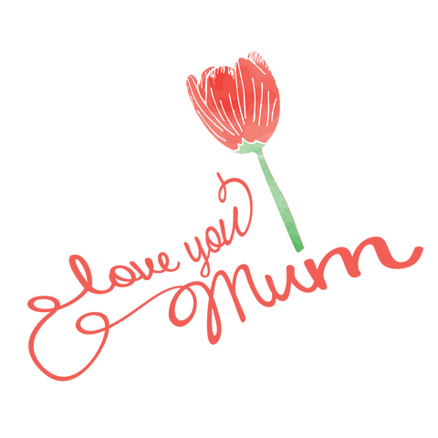 Love You Mum Transparent Mother's Day Design