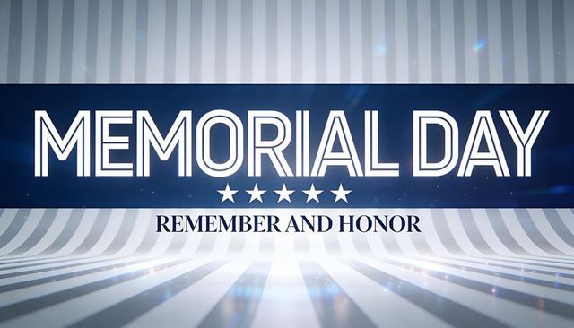 Memorial day remembering and honoring veterans patriotic blue white striped design