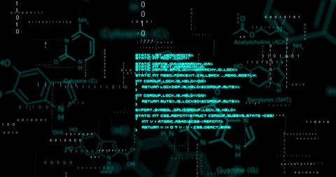 Futuristic Digital Interface with Data Code and Chemical Structures - Download Free Stock Images Pikwizard.com