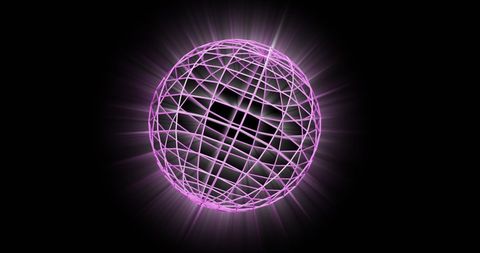 Futuristic Purple Sphere with Digital Grid - Download Free Stock Images Pikwizard.com