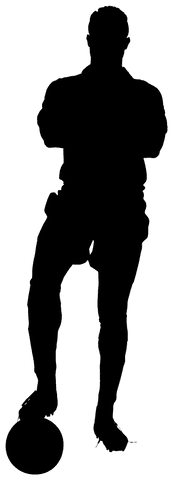 Soccer player in action on transparent background