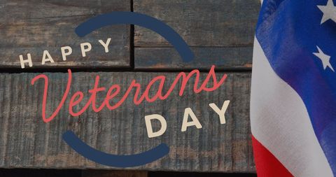 Happy Veterans Day with American Flag and Wooden Background - Download Free Stock Images Pikwizard.com