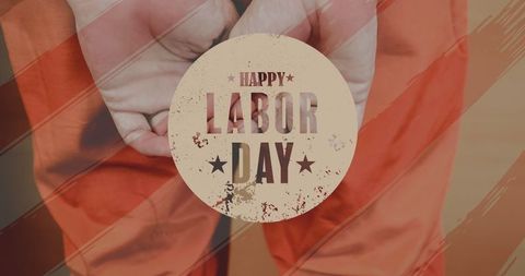 Labor Day Celebration with American Flag Pattern