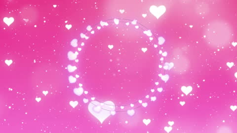 Valentine's Heart Icons on Pink Background with Space