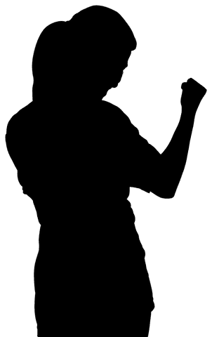 silhouette of celebrating man with raised fist on transparent background - Download Free Stock Videos Pikwizard.com