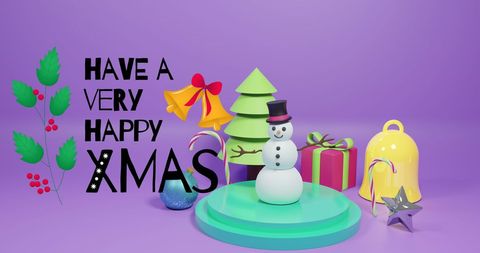 Colorful Christmas Greetings with Festive Decorations