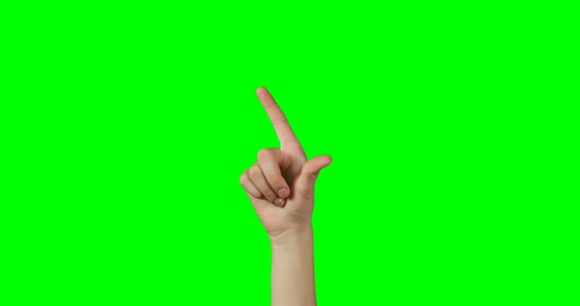 Hand Pointing Up with Forefinger on Green Screen Background - Download Free Stock Images Pikwizard.com