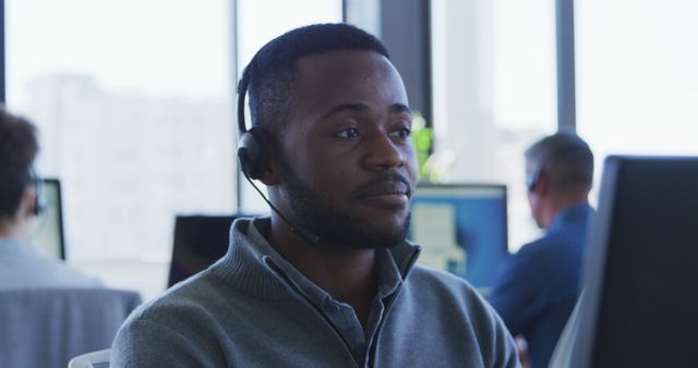 Customer Service Representative Working at Call Center - Download Free Stock Images Pikwizard.com