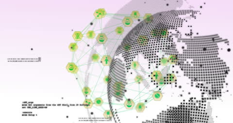 Digital Network over Rotating Globe with Data Processing
