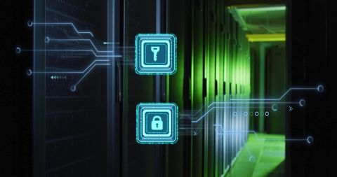 Digital Security and Technology Concept in Modern Data Center - Download Free Stock Images Pikwizard.com