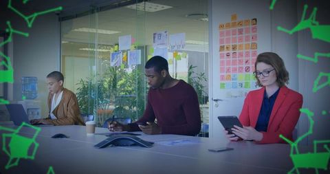 Diverse Team in Conference Room Collaborative Meeting