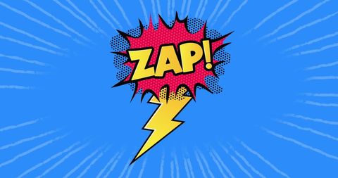 Vintage Comic Book Style Zap Artwork with Speech Bubble