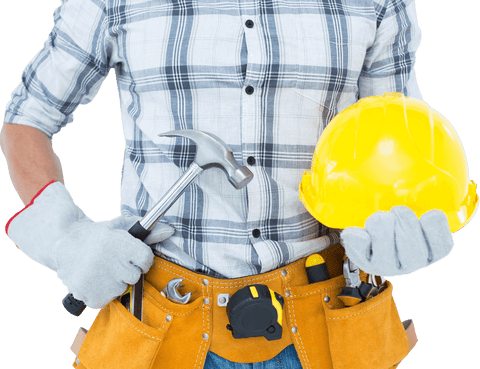 transparent cropped handyman with tools and hard hat - Download Free Stock Videos Pikwizard.com