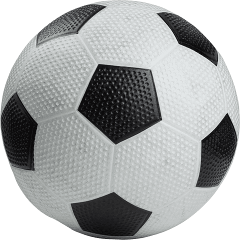 Textured Black and White Soccer Ball Isolated Transparent