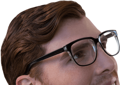 Transparent Stylish Glasses on Caucasian Male Executive Face