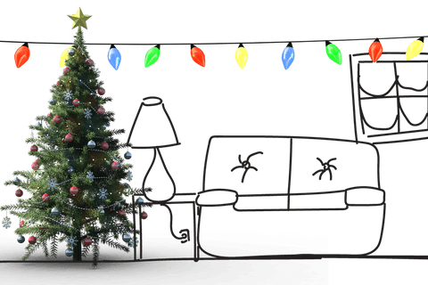 festive christmas tree in living room on transparent background - Download Free Stock Videos Pikwizard.com