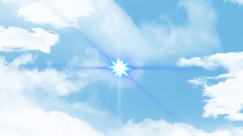 Digital Animation of Light Trails in Clear Blue Sky