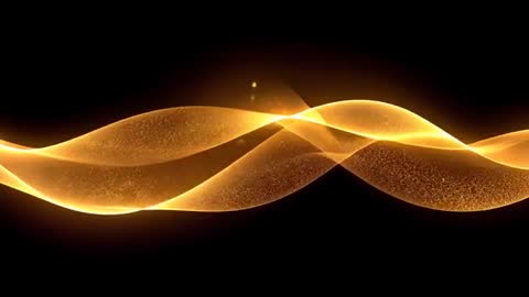 Intertwining Glowing Golden Ribbons in Abstract Digital Motion