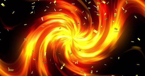 Fiery vortex swirl with dynamic energy