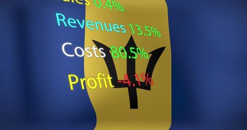 Barbados Economic Data and Flag Visualization - Download Free Stock Images Pikwizard.com