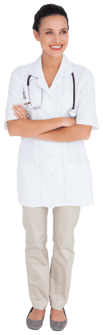 transparent smiling nurse with stethoscope and arms crossed - Download Free Stock Videos Pikwizard.com