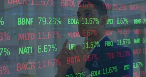 Businessman Analyzing Stock Market Data on Digital Display - Download Free Stock Images Pikwizard.com
