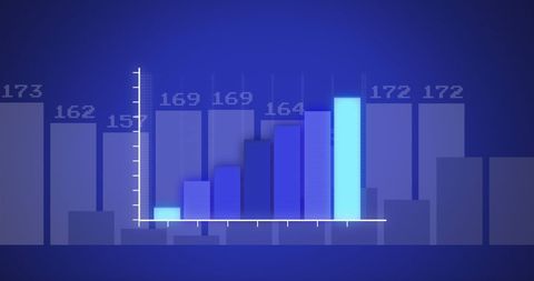 Digital Bar Graph with Blue Data Visualization - Download Free Stock Images Pikwizard.com