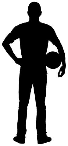 Transparent Silhouette Athlete Holding Sports Ball
