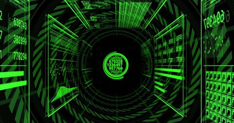 Futuristic Data Tunnel with Digital Display Interface - Download Free Stock Images Pikwizard.com