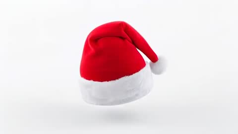 Rotating Santa Hat Approaching Camera with Soft Shadow Looping Christmas Animation